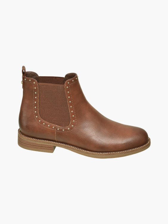 Brown Studded Chelsea Boots