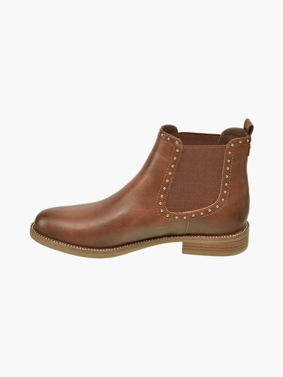 Brown Studded Chelsea Boots