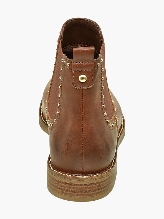 Brown Studded Chelsea Boots