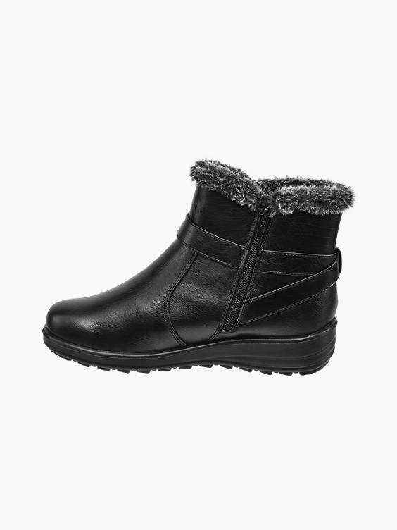 Black Wedge Comfort Ankle Boots