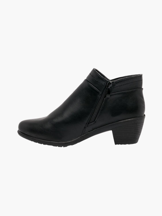 Black Heeled Comfort Ankle Boots