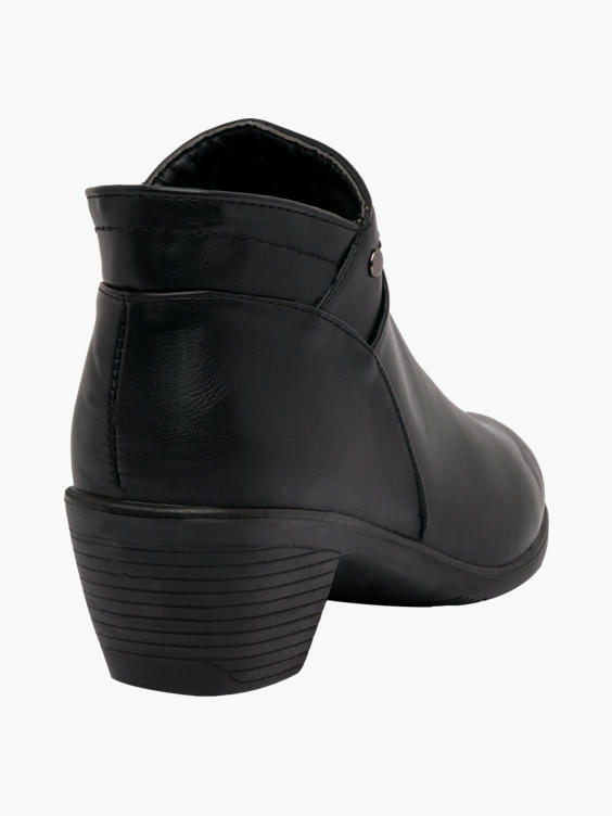 Black Heeled Comfort Ankle Boots
