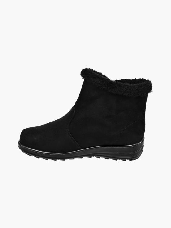Black Faux Suede Comfort Boots