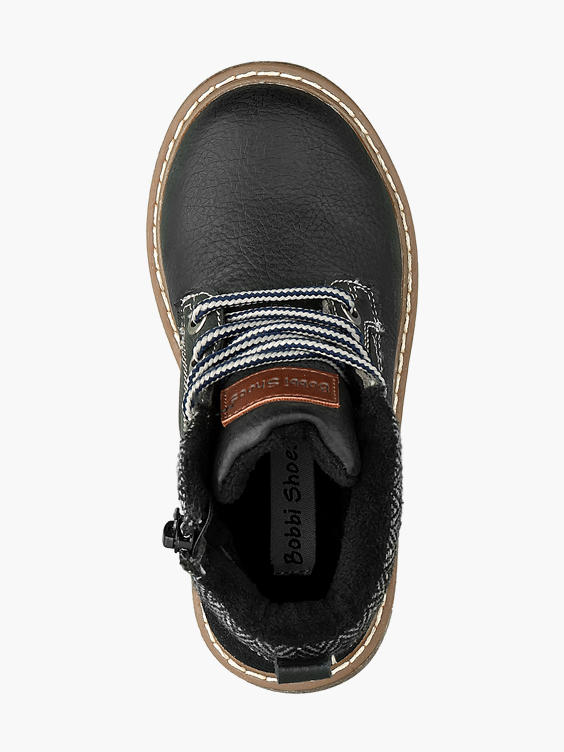 (BobbiShoes) Toddler Boys Lace Up Ankle Boots in Black DEICHMANN