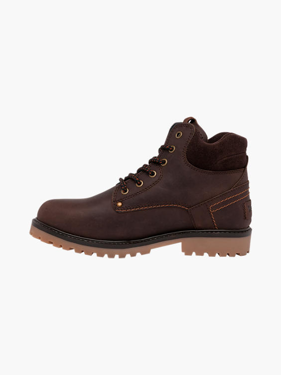 (Wrangler) Mens Wranger Yuma Dark Brown Laceup Boots in Brown DEICHMANN