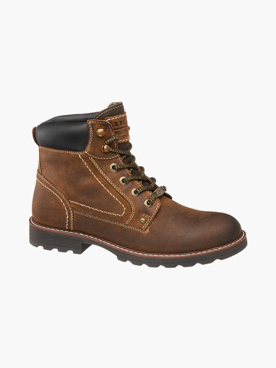 (AM SHOE) Mens Landrover Brown Leather Lace-up Boots in Tobacco | DEICHMANN