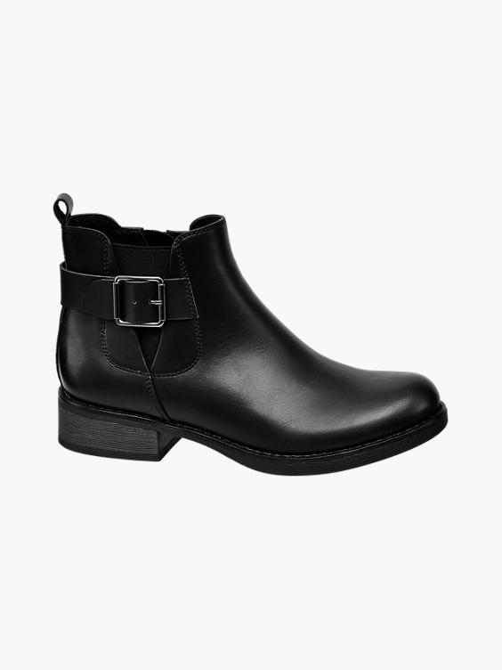 Black Buckle Chelsea Boots