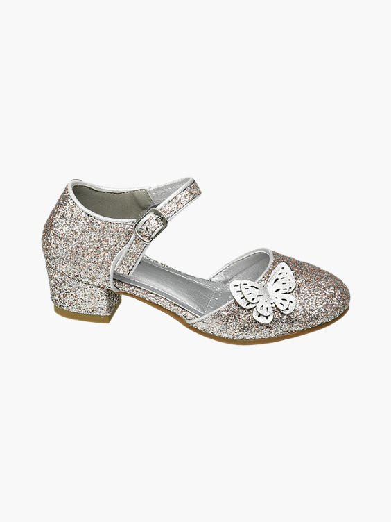 (Graceland) Graceland Junior Girls Silver Glitter Party Shoes in Silver ...