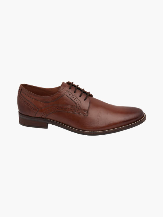 Mens AM Shoe Brown Leather Formal Lace-up Shoes