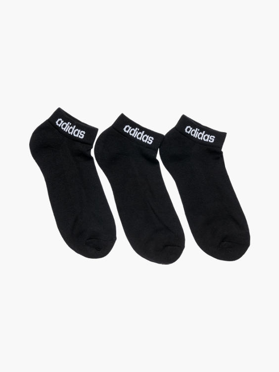 Adidas 3pk Black Trainer Socks 37-39