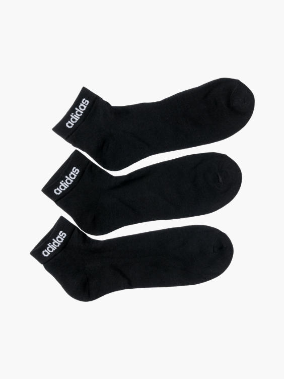 Adidas 3pk Black Socks 40-42