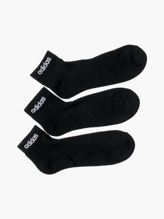 Adidas 3pk Black Socks 43-45
