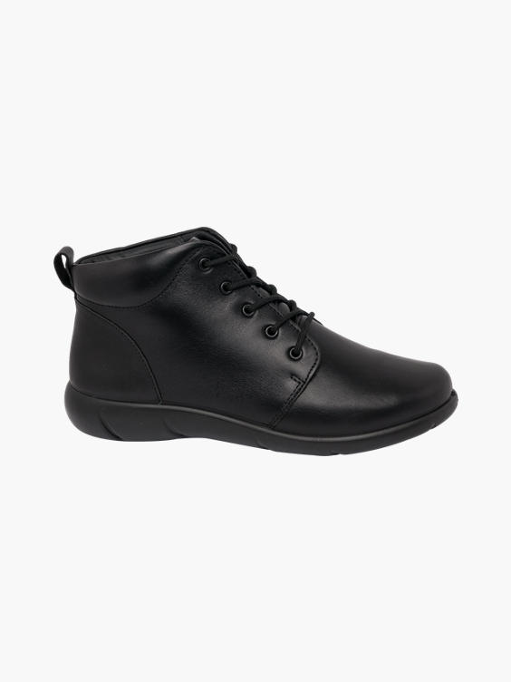 (Hotter) Black Leather Ellery Lace Up Comfort Boots in Black | DEICHMANN