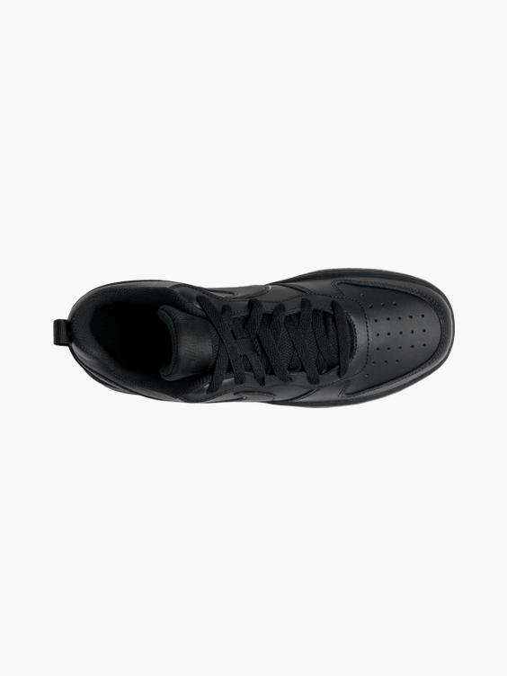 Nike) Teen Nike Court Borough Low Black Lace-up Trainers in Black