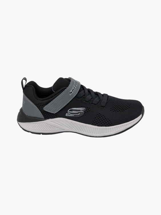 Junior Boys Skechers Black Touch Strap Trainers