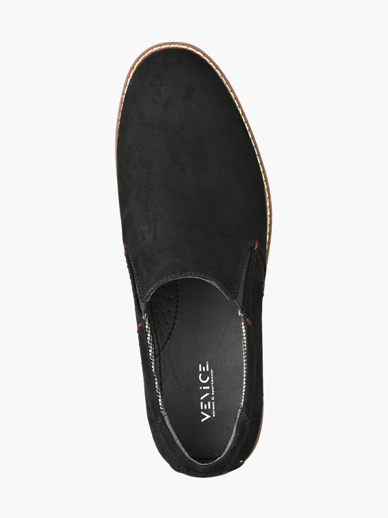 Mens Venice Black Formal Slip-on Shoes