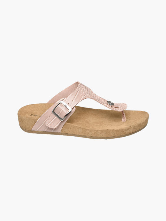 Light Pink Croc Footbed Sandals