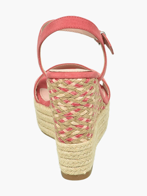 Roze sandalette touwzool