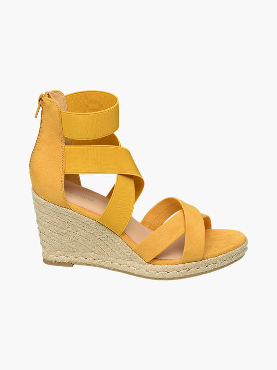 Gele sandalette wedge