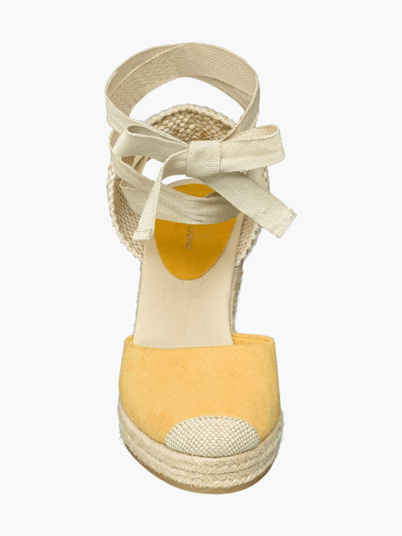 Yellow Espadrille Wedge Sandals