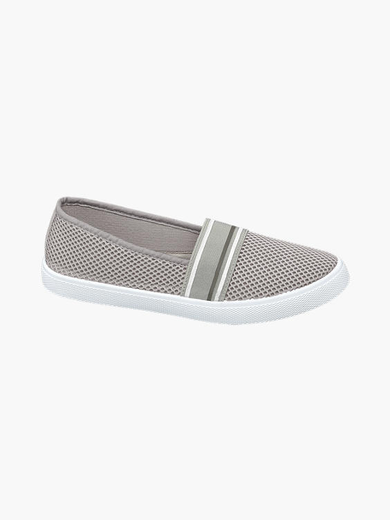 Ladies Blue Fin Grey Slip-on Canvas Shoes