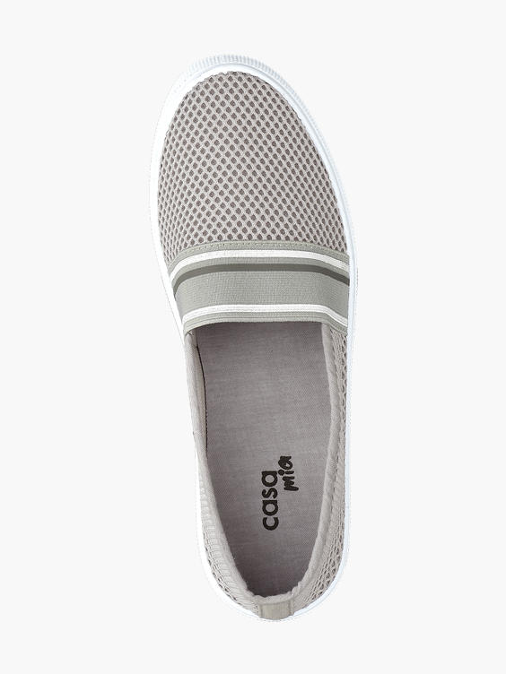 Ladies Blue Fin Grey Slip-on Canvas Shoes