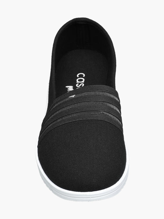 Ladies Black Slip-on Canvas Shoes