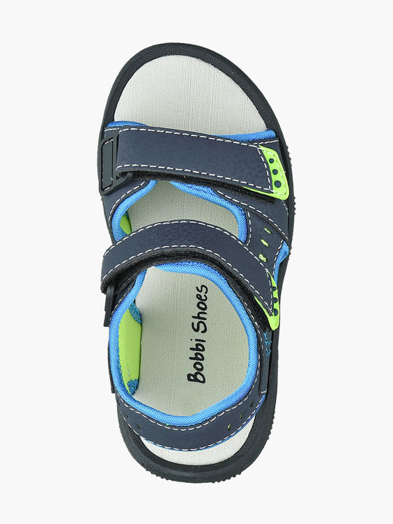 Toddler Boys Blue and Green Twin Strap Sandals