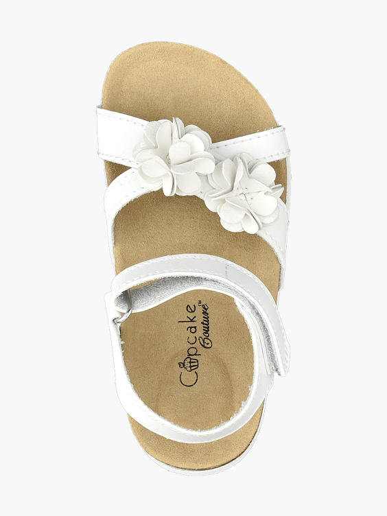Toddler Girls White Flower Detail Sandals