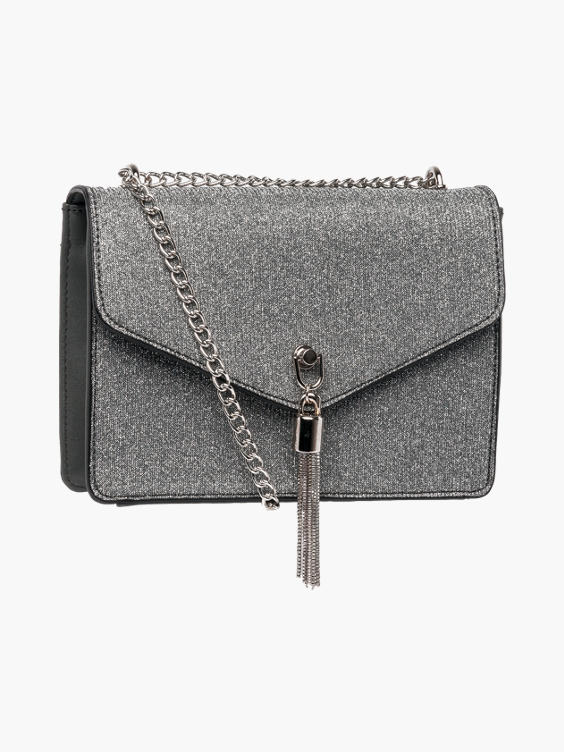 (Catwalk) Silver Glitter Cross Body Bag in Silver DEICHMANN