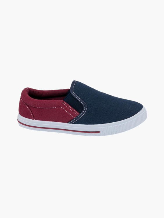 Junior Boys Memphis One Navy/ Red Slip-on Canvas Shoes