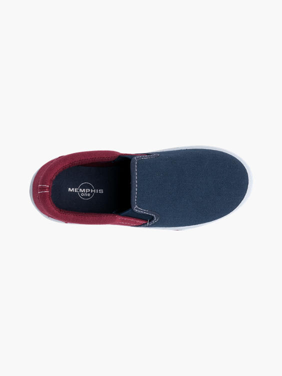 Junior Boys Memphis One Navy/ Red Slip-on Canvas Shoes