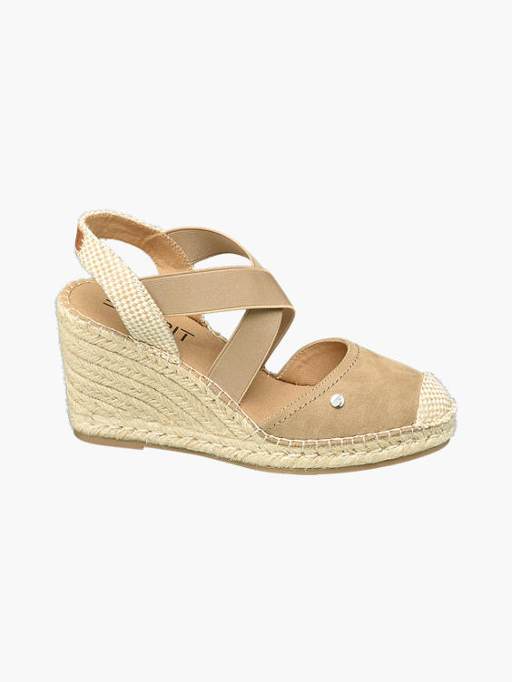 Taupe Espadrille Wedge Sandals