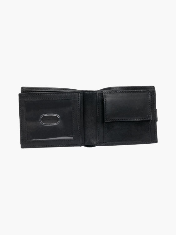Black Leather Wallet With Tab