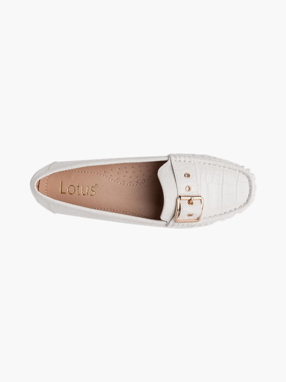 Ladies Lotus Buckle Detail Comfort Loafers