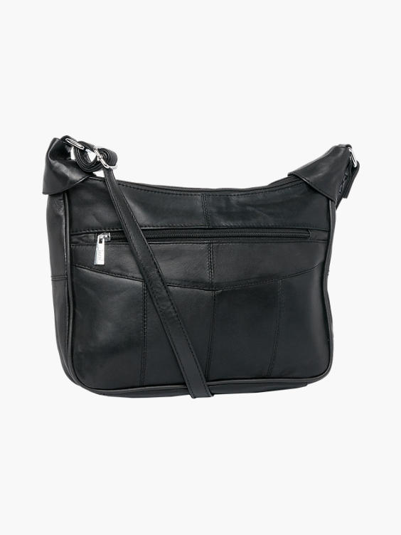 (Deichmann) Black Leather Cross Body Bag in Black | DEICHMANN