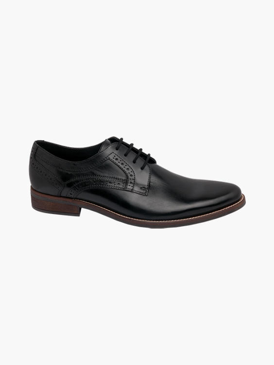 Mens AM Shoe Leather Black Lace-up Shoes