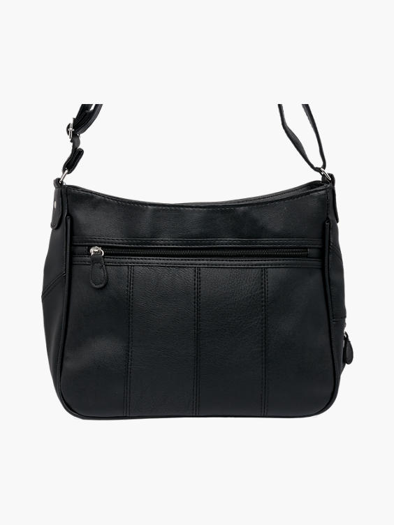 Black Zip Shoulder Bag