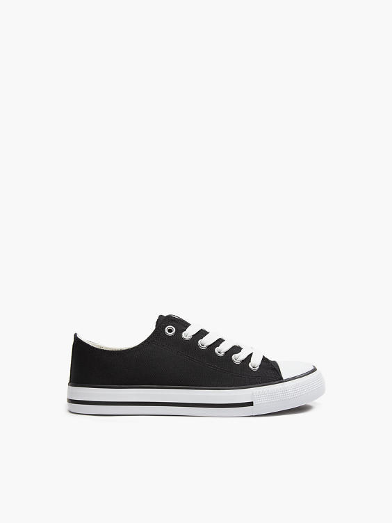 Ladies VTY Black Casual Canvas Trainers