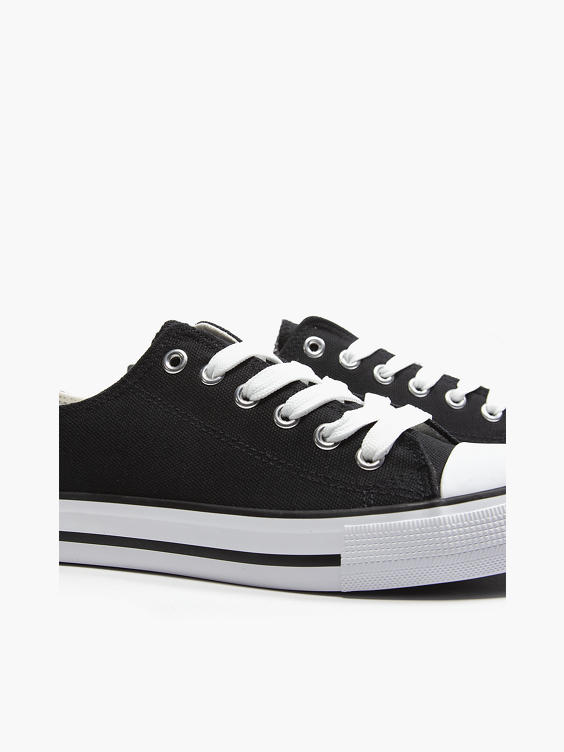 Ladies VTY Black Casual Canvas Trainers