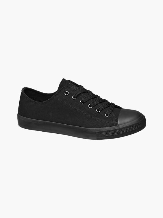 Black Canvas Lace-up Shoes