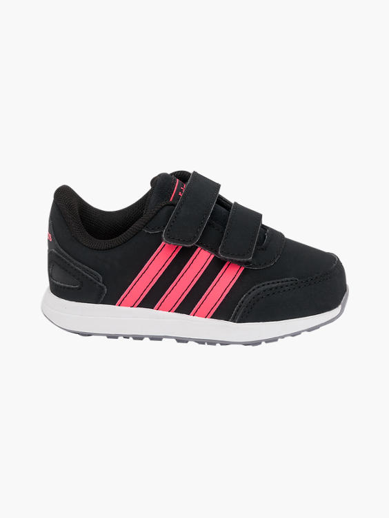 Toddler Girls Adidas VS Switch Black/ Pink Touch Strap Trainers