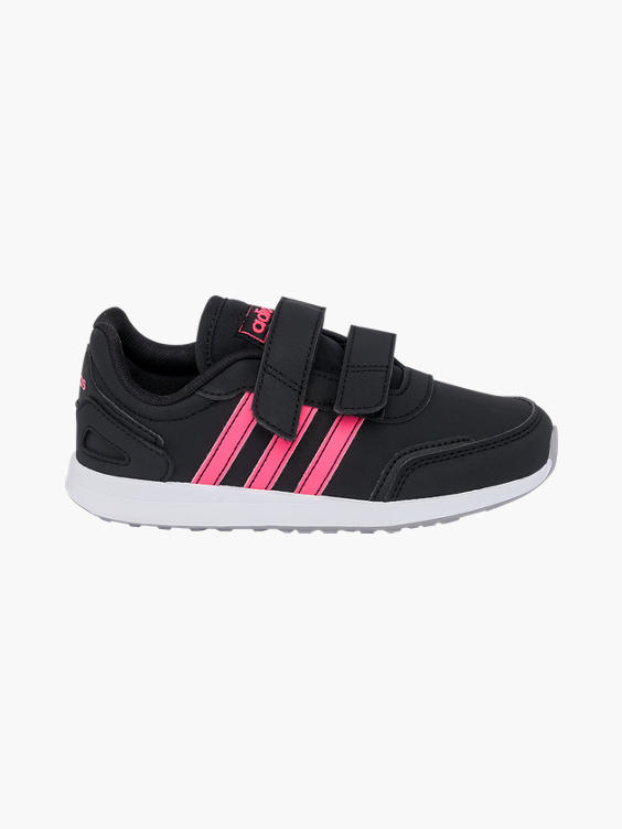 Junior Girls Adidas VS Switch Black/ Pink Touch Strap Trainers