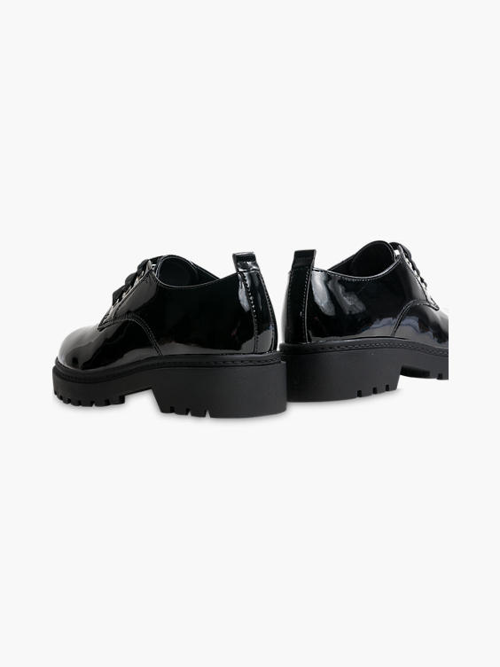 Graceland) Teen Girl Chunky Patent Lace-up Shoes Black | DEICHMANN