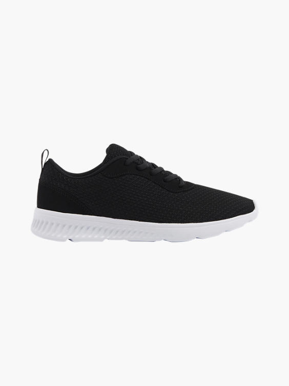 Mens VTY Black Lightweight Lace-up Trainers 