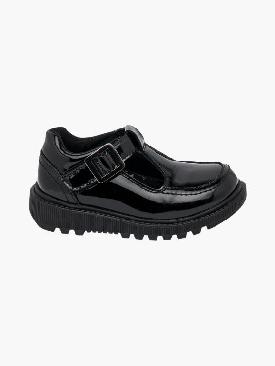Toddler Girl Hush Puppies Patent Leather Chunky T-Bar School Shoes - Dual Fit