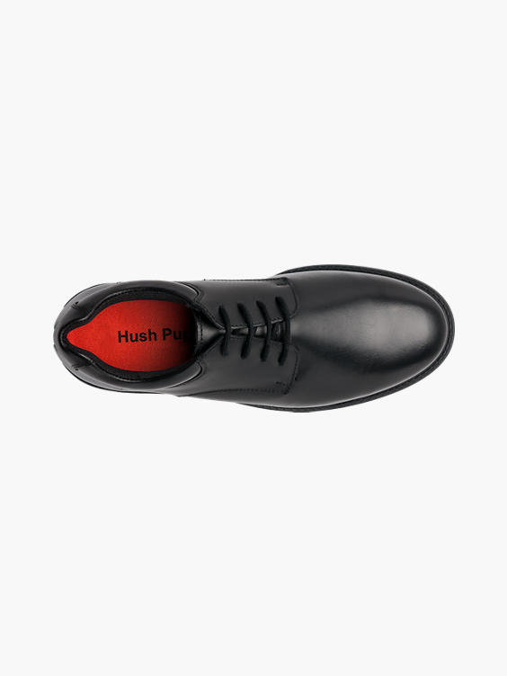Mens Hush Puppies Black Leather Lace-up Shoes