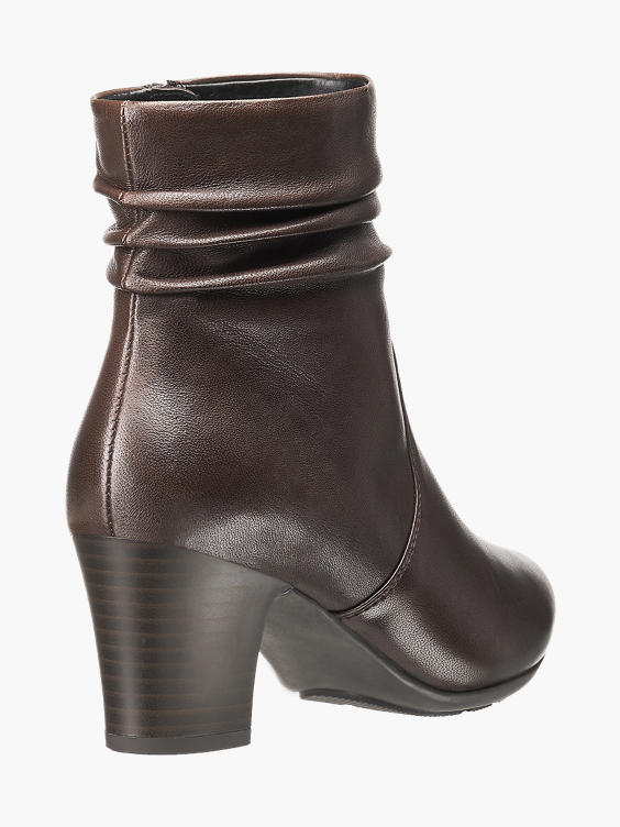 Brown Leather Heeled Ankle Boots