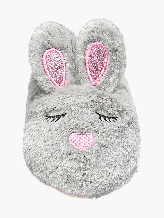 Toddler Girls Cupcake Couture Grey Bunny Slippers