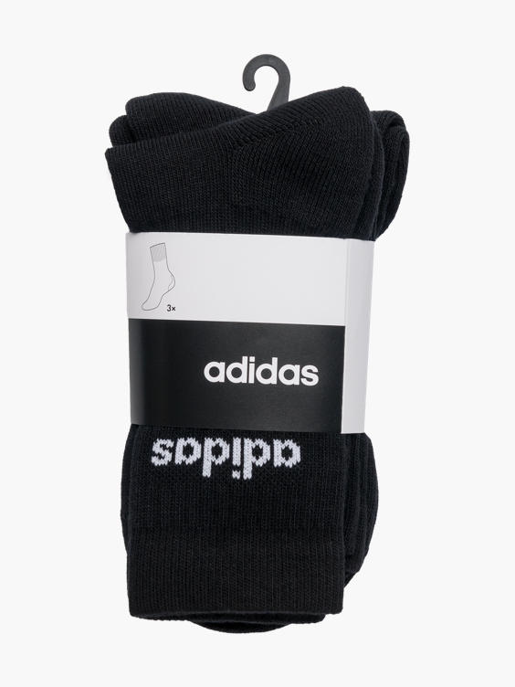 Mens Adidas 3pk Black Socks 43-45